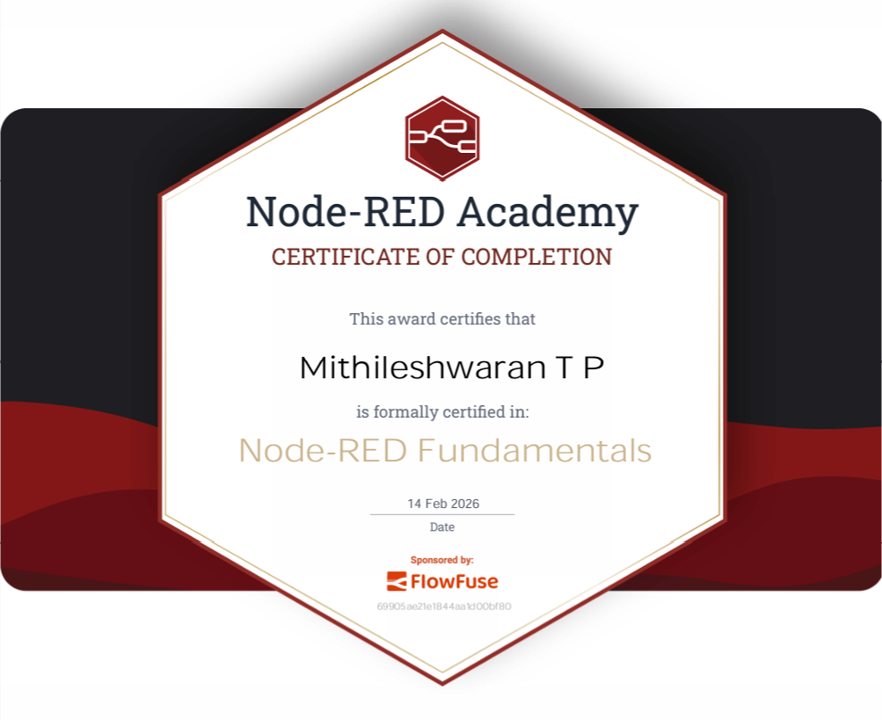 NODE RED Certificate